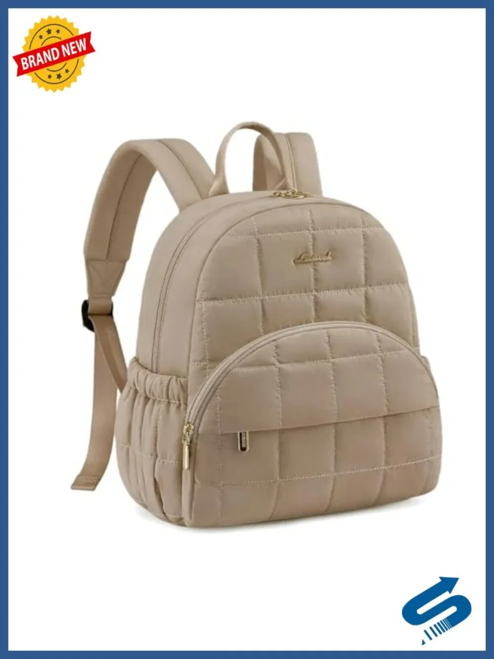 Quilted Puffer Backpack for Women, Lightweight Daypack with Anti-theft Pocket,